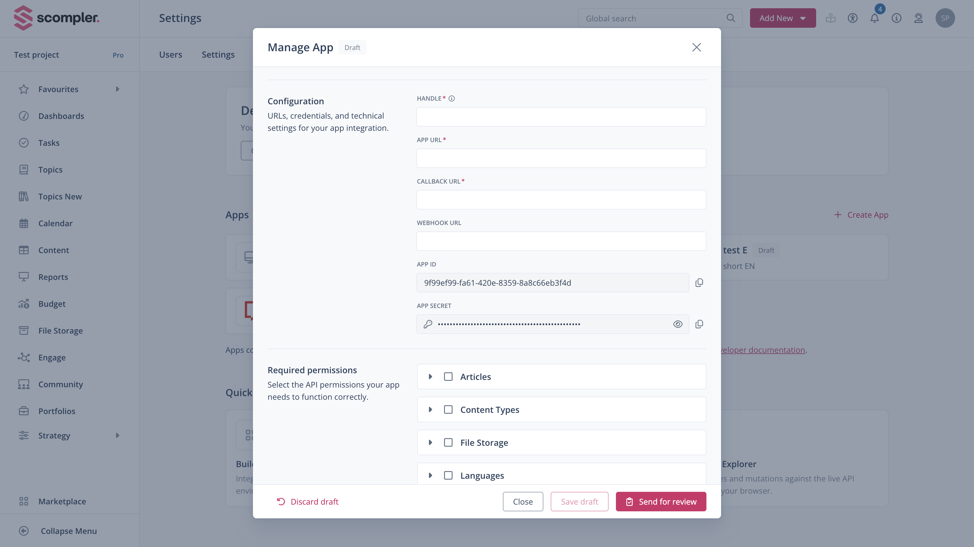 App configuration